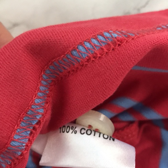 NEW Joseph Turner UK Golf Polo Shirt Striped Medium Red & Blue - Picture 10 of 11